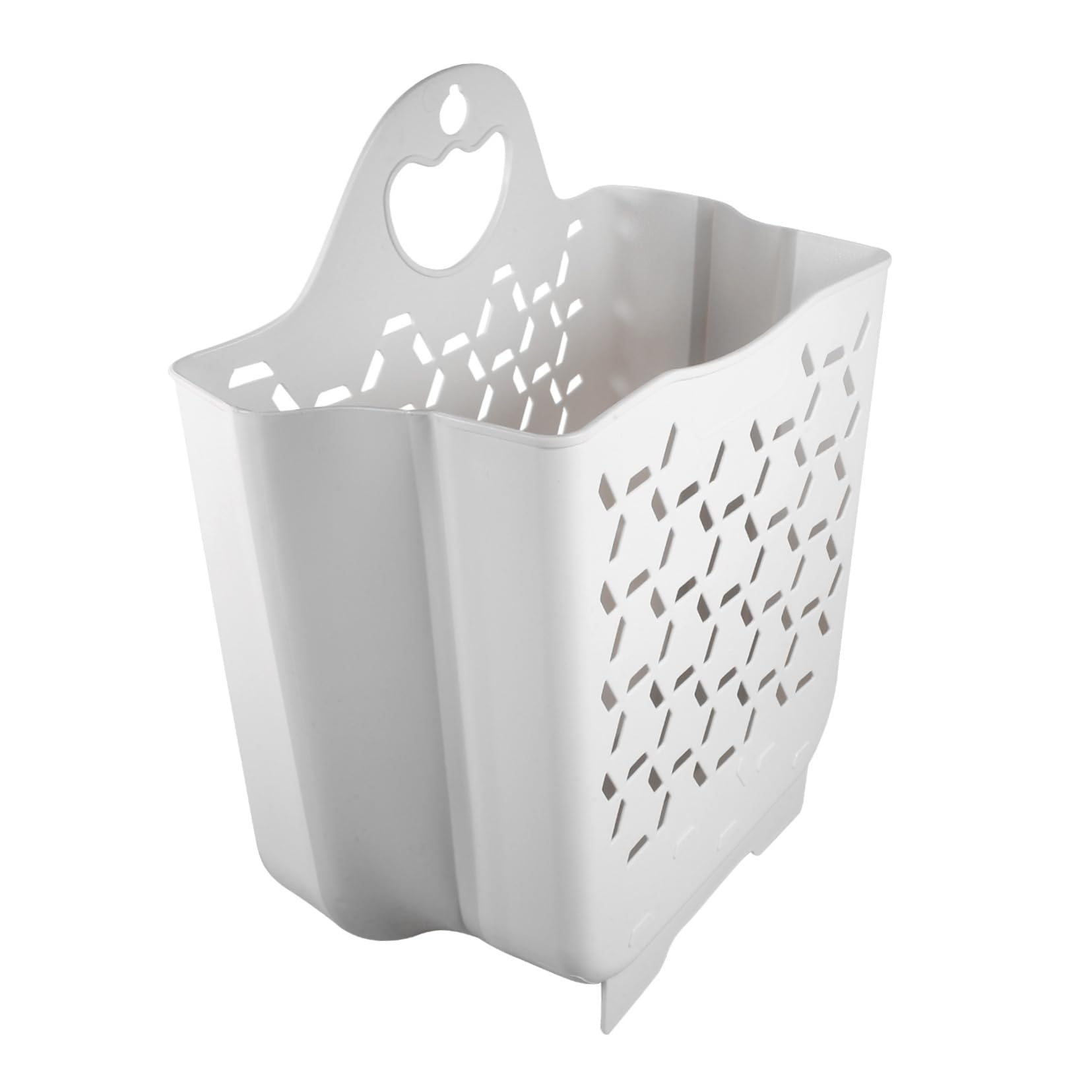 Didiseaon Cesto Porta Bucato Bianco da Muro in Pp Manico, Porta Biancheria Facile da Installare per Uso Bagno come Laundry Hamper Pieghevole
