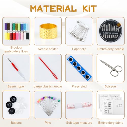 Miniatura 3 de Bordado Embroidery Kit Punto Cruz Kit Completo, Set Bordado El Aspecto De Los Libros Contiene Tres Páginas Con Diferentes Motivos Vegetales Embroidery Set Apto Para Manualidades Para Adultos