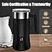 Ovetedot Milk Frother, 4-in-1 Milk Frother and Steamer, 10.1oz/300ml Automatic Hot and Cold Foam Maker and Milk Warmer, Electric Milk Frother for Coffee, Latte, Cappuccino, Matcha(Black)