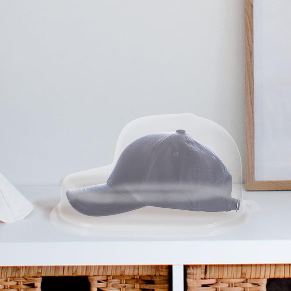 Uonlytech Baseball Cap Storage Box Portable Plastic Hat Organizer