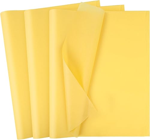 3 Otters 120 hojas de papel de seda amarillo, papel de regalo de 14 x 20 pulgadas para bolsas de regalo, ramos, flores, otoño, manualidades,