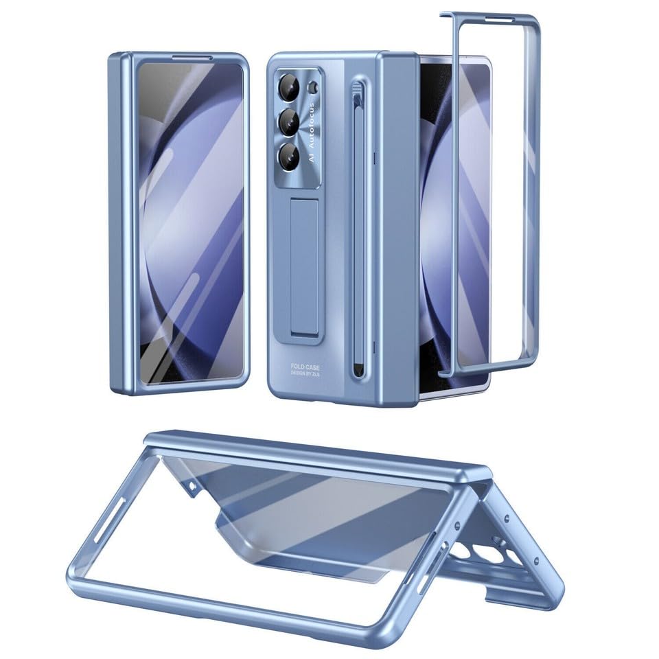 Coque antichoc Z Fold 6 bleu pour protéger la charnière et loger le stylet