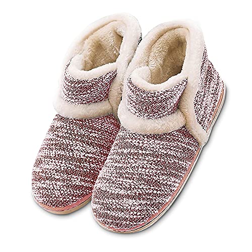 GaratiaDamen Retro Wärmeschuhe Solid Hausschuhe Boot Slippers ,Rosa,39/40 EU (Herstellergröße 40/41) Cover