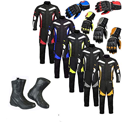 Traje de moto impermeable para ciclomotor de 2 pasteles en tela de pana y chaqueta de armadura aprobada por la ce