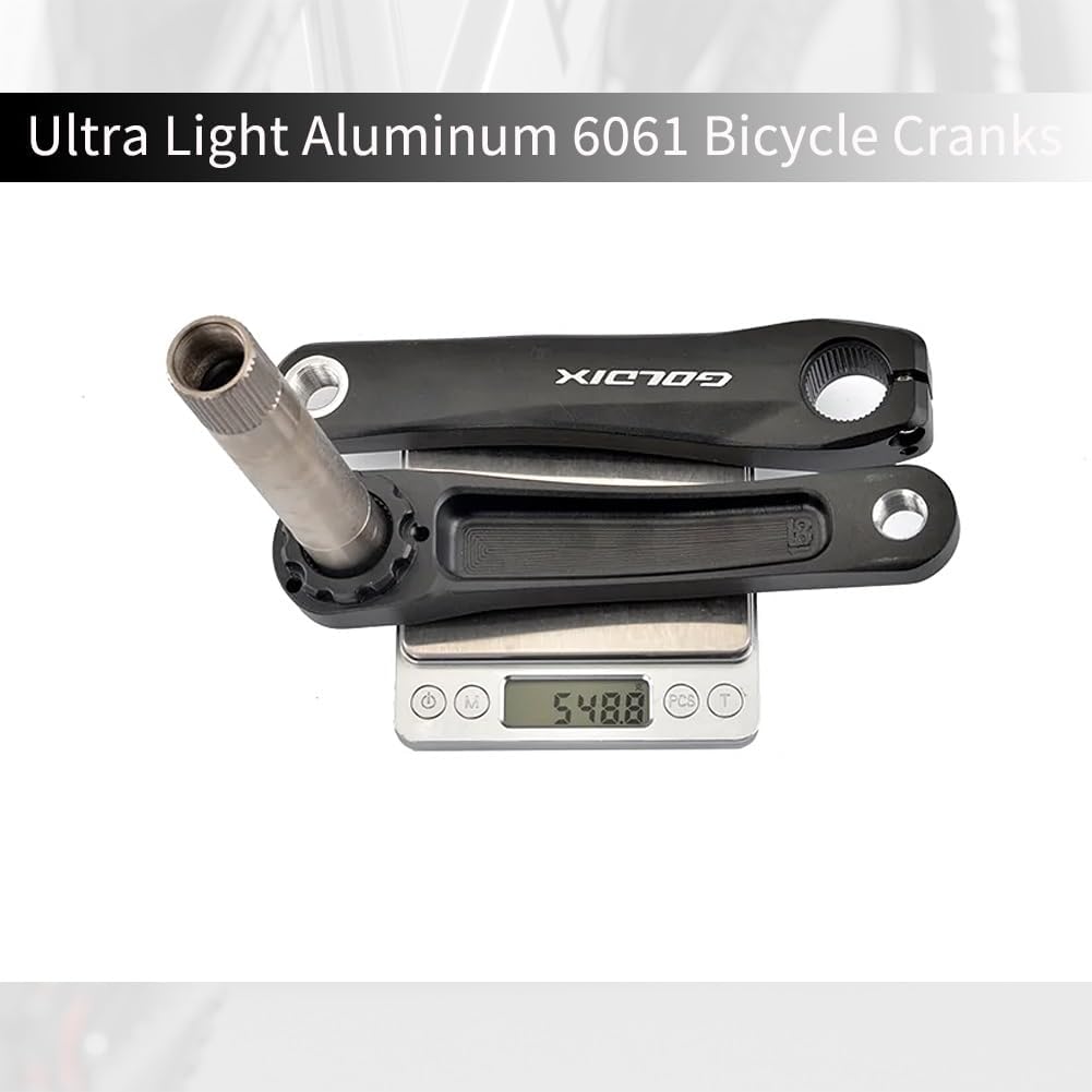 110/127/140/150/155/160mm Bike Crank Arms Hollow Integrated Crankset for Children Bike Folding Bike Cranksets Compatible with 7Speed-12Speed Mounting Aluminum Alloy Black(140mm)