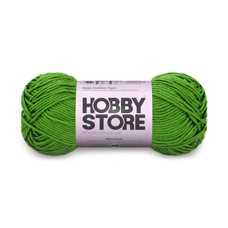 Image of Cotton - Aran Yarn - 100% Mercerised Cotton Aran Yarn for Crochet & Knitting Durable Home Decor (1 ball /100 g) - 430 Meadow | Magic Needles