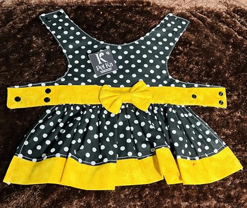 Vestido Pet Poa em Tecido Tricoline (Médio, Vestido de Poá Classico em tecido Tricoline)