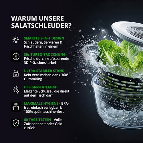 Thiru Salatschleuder Premium 5L – Testsieger 2025 – 60 Tage testen – Ansicht 3