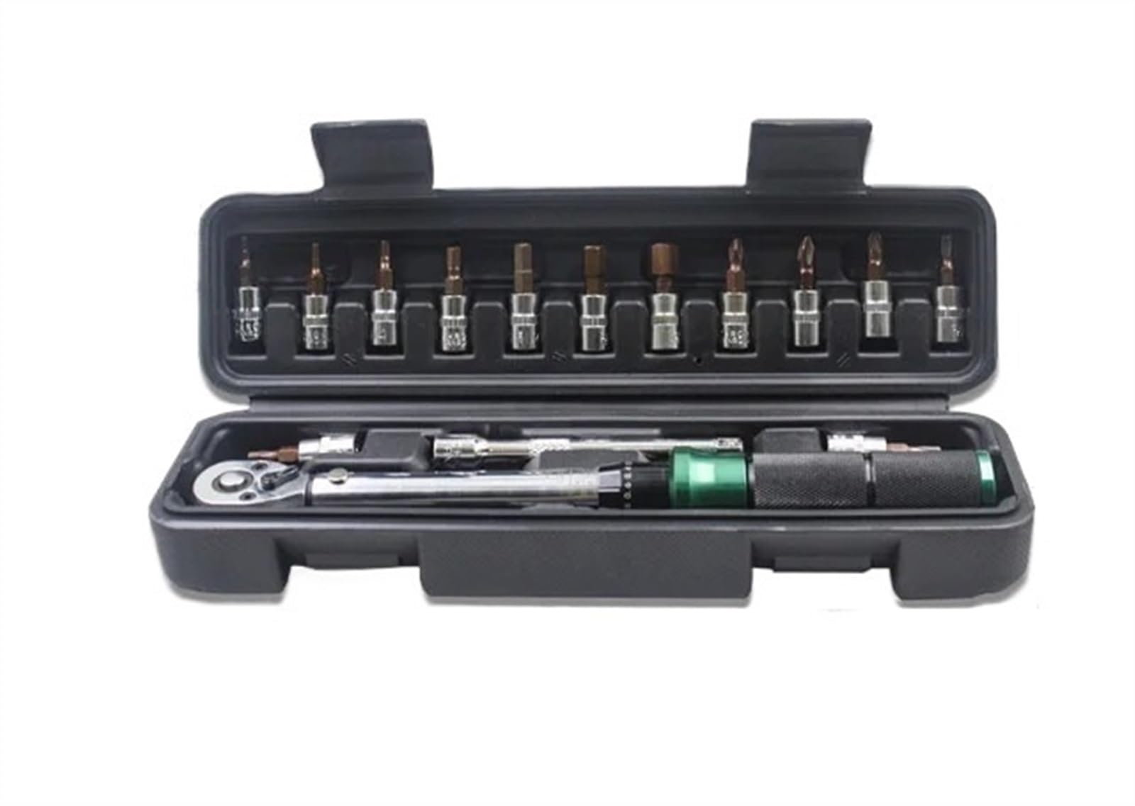 Herramientas Bicicleta Juego de llaves dinamométricas de doble escala y precisión de 1/4'' con accionamiento de 2-24 N.m, llave de tubo para bicicleta de montaña Bicicleta Reparación Juego(3 Fish)