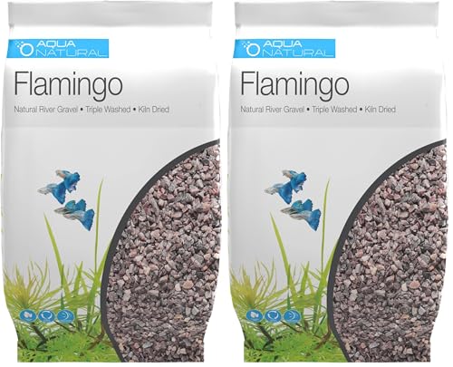 Image of Aqua Natural Flamingo 10lb Gravel Substrate for aquascaping, Aquariums, vivariums and terrariums 4-6mm, Rose Pink (Pack of 2)