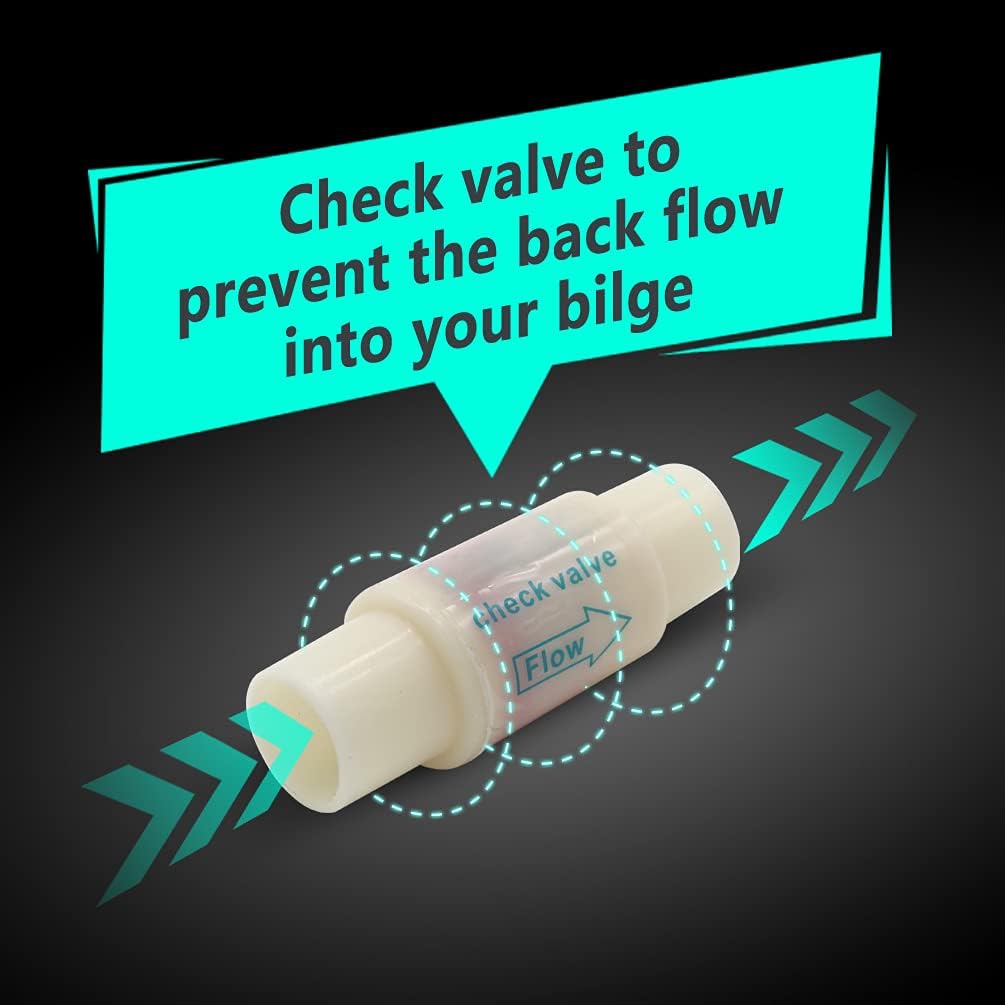 750GPH 12volt Marine Boat Bilge Pump, 12v Submersible Water Pump, Boat Bilge Pump Check Valve 3/4, 750GPH Bilge Pump for Boat : Sports & Outdoors