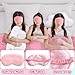 Fanfanwin 18 Pcs Sleepover Party Supplies Set 6 Pcs Cloud Fuzzy Throw Pillows 6 Pcs Fleece Soft Blankets 6 Pcs Pink Sleep Eye Mask Sleeping Stuff Accessories for Slumber Spa Pajama Favors