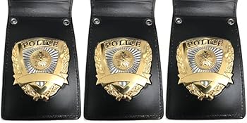 Amazon.co.jp: 警察手帳（レプリカ）黒本革 3冊セット◇日本製 警察