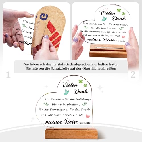 Dankeschön Geschenke für Frauen Männer - Acryl Deko, Danke Geschenk, Abschiedsgeschenk Kollegen Erzieherin, Ruhestand Geschenk, Kleine Dankeschön Geschenke für Lehrerin