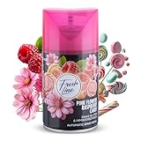 Fresh Line Lufterfrischer Set Pink Flowers - Raspberry Candy 6 er Pack Aromatischer Raumduft passend für alle Automatische Duftspender, Sprühgeräte, Maschinen, Erfrischendes Aroma und Duftintensität