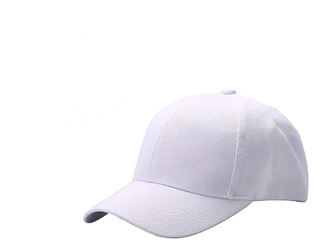 Unisex Cotton Plain Baseball Cap (White, Pack of 01)-image-46