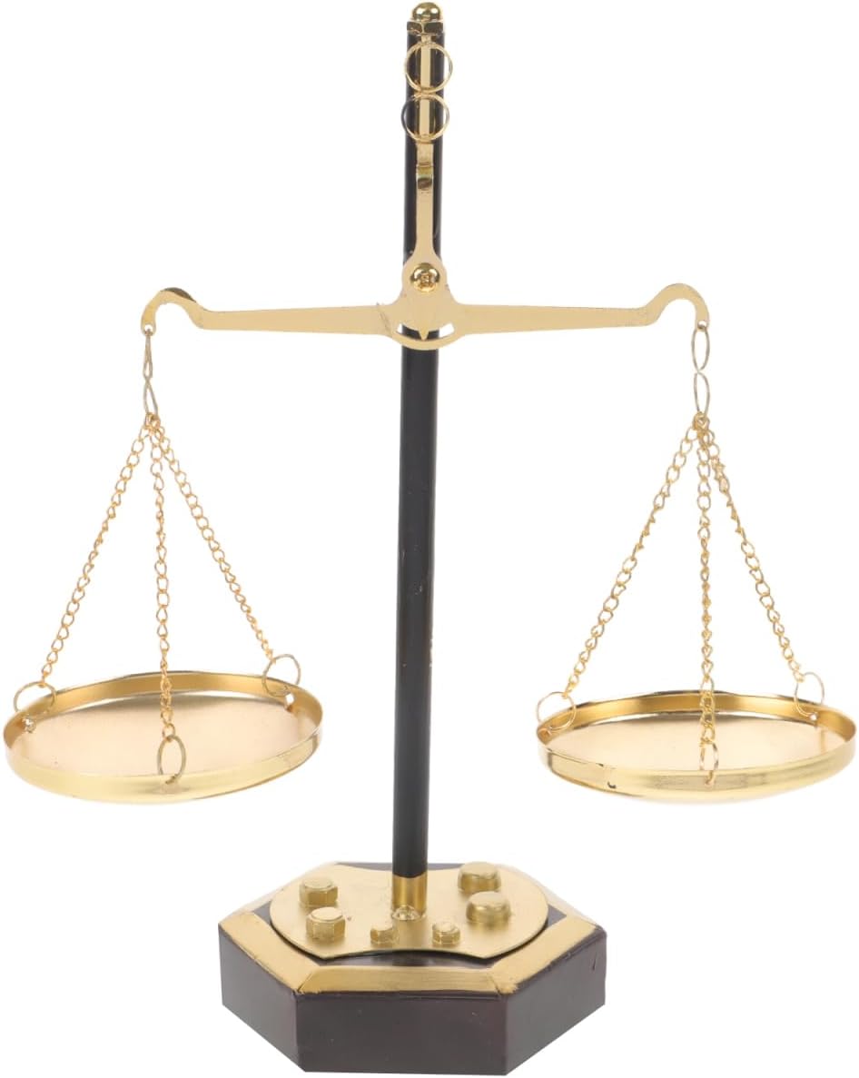 Amosfun Scales Jewelry Towers Metal Vintage Style Scales Tray Bar Scale Justice Farmhouse Candle Holder Cosmetic Organizer Jewelry Display Tray