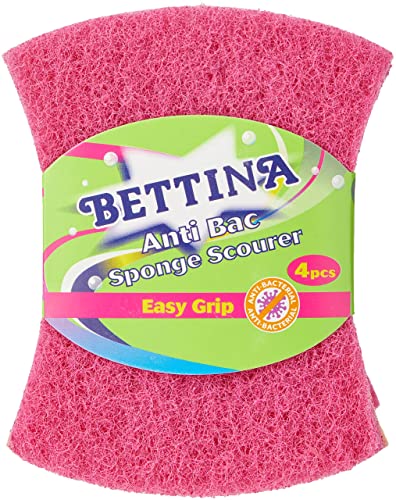 Bettina Easy grip Antic Bac Sponge Scourers ( Pack of 4 )