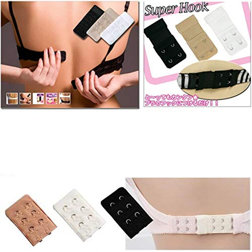 Image of Caracal Bra Hook Extender-2 Hook - 3 Eye (with Extra Elastic) -Save Your Bra Increase Band Length Bra Extensions Bra Extender Hook Bra Hooks for Women Bra Hook