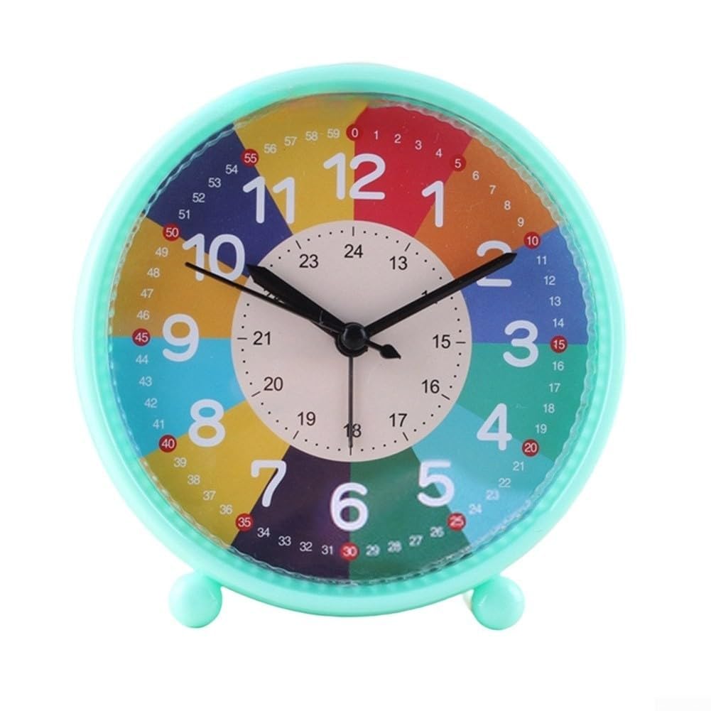Kids' Silent Table Clock A Charming Addition to Any Bedroom or Study Space (green)