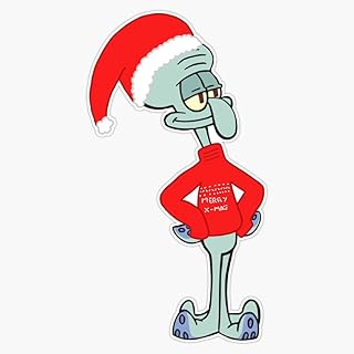 Christmas Squidward Sticker Bumper Sticker Vinyl Decal 5"