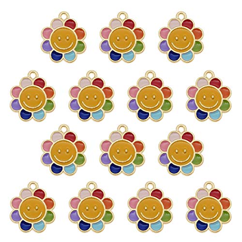 Breloques en émail marguerite visage fabrication bijoux loisirs créatifs