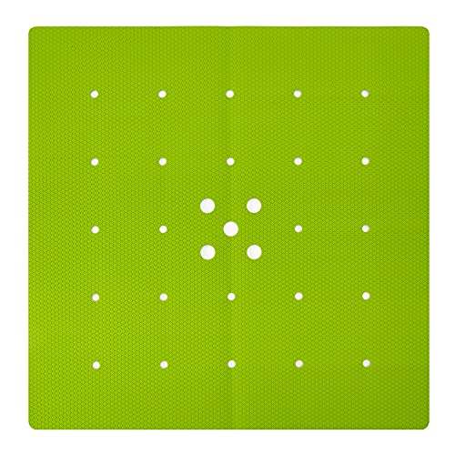 Webos Shower Mat Non Slip: Silicone Foldable No Suction Cups Bath Mats Machine Washable For Textured And Reglazed Shower Stall Safety Matt With Drain Holes Bathtub Mat (Green, 21X21 Inches) #TOP3