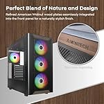 MONTECH XR Wood,Genuine Black Walnut Front, ATX Mid-Tower PC Gaming Case, Glass Side Panel, 4 x 120mm GF120 ARGB PWM Fans Pre-Installed, Black - Image 2