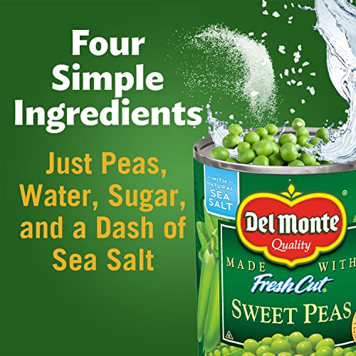 Image of Del Monte FRESH CUT Sweet Peas, Canned Vegetables, 12 Pack, 8.5 oz Can