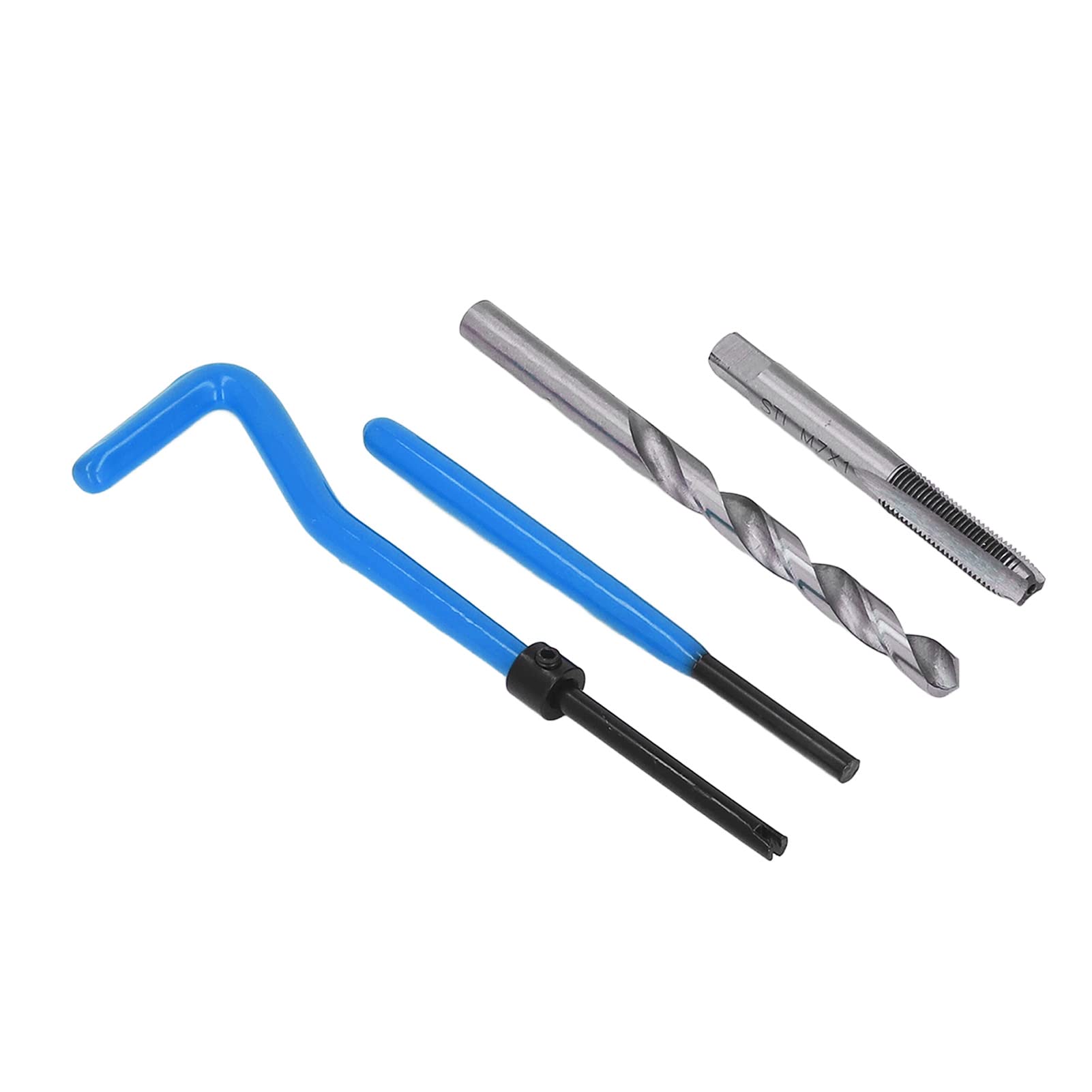 Cocoarm Kit di Riparazione Filettatura da 30 Pezzi Utensile per Inserti per Maschi da Trapano in Acciaio M7x1 con Strumenti di Installazione e Rottura Capocorda per Meccanici di Officine di (Blue)