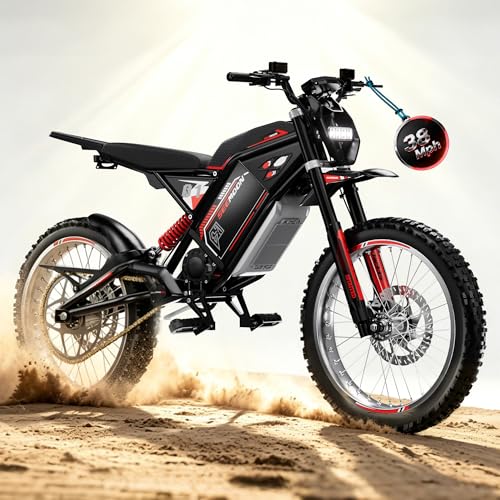 Electric Dirt Bike, Max 38MPH & 45Miles Range...