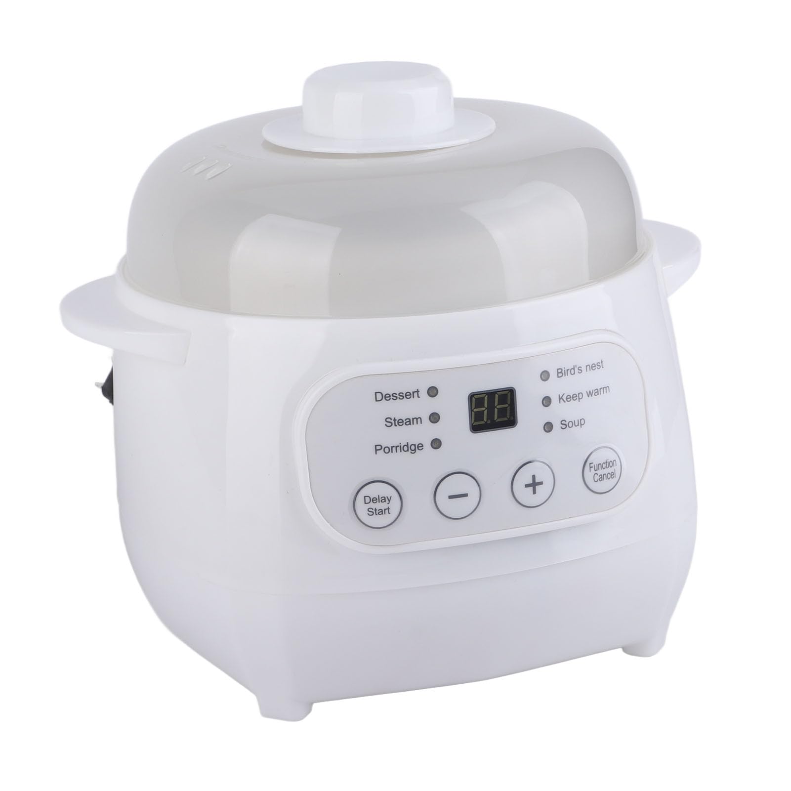 Olla eléctrica para estofado de 1 litro, olla de cocción lenta, cocina eléctrica para estofado, revestimiento de cerámica con tapa, cazuela de cerámica para estufa, gachas de avena y sopa de 8