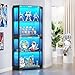 BROTTAR 4 Shelf Corner Display Cabinets with Glass Doors, 65" Tall Bookcase with Lights/Human Sensor, Display Case with Magnetic Lock for Storage for Living Room Office Bedroom, Black