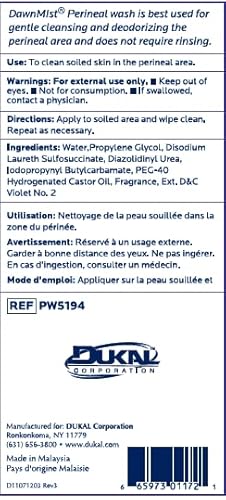 Dukal Scented Perineal Wash. Bottle Of Rinse-Free Perineal Spray 8 Oz. Gentle Skin Cleanser. Floral Fragrance Cleaner From Soils And Odors. No-Rinse Perineal Wash For Cleansing, Deodorizing, Pw5194 #TOP6