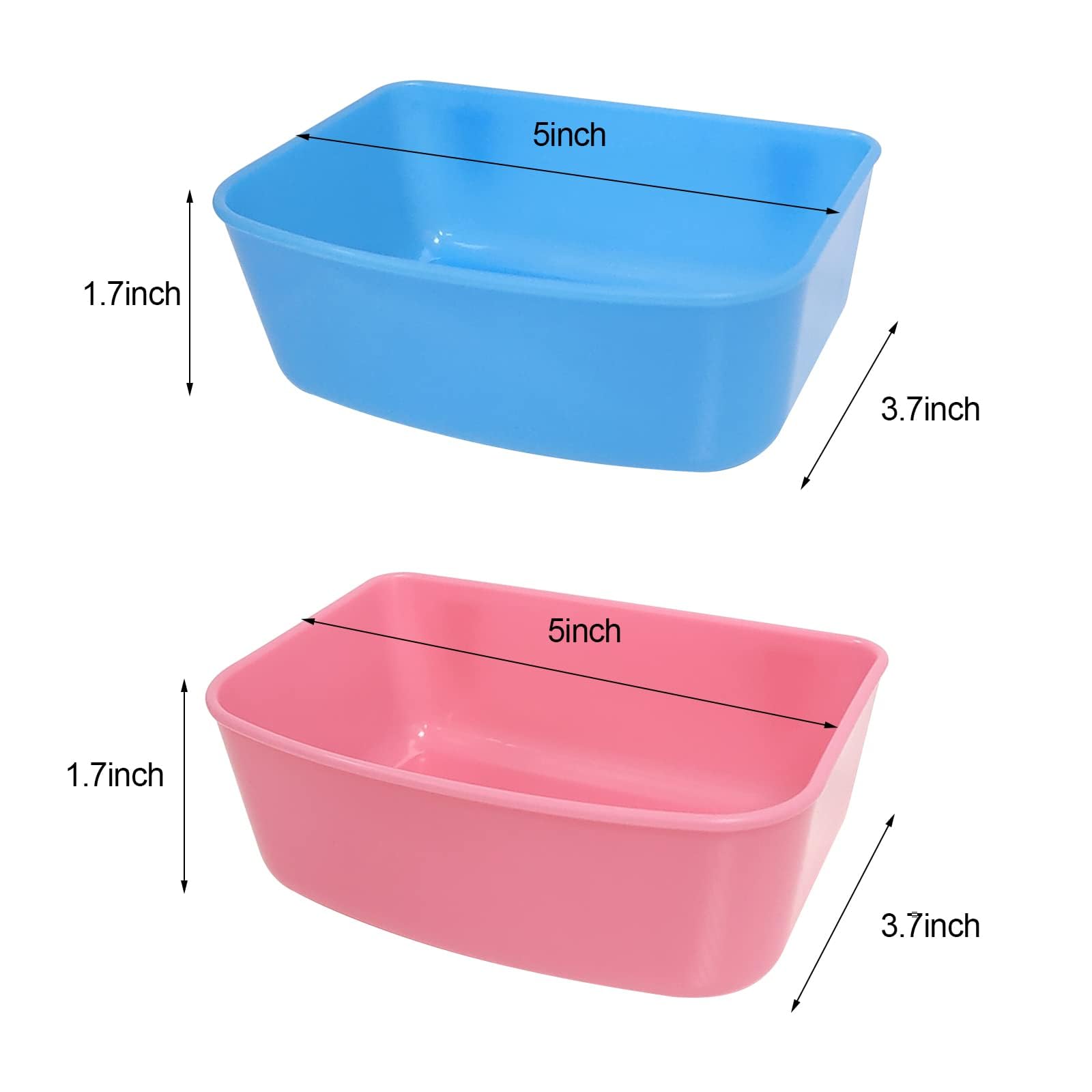 6 Pack Feeder (Blue, Pink), Hanging Feeder,Food and Water Container, Bath Water Bowl Universal for Birds Hamsters Mice Rats Rabbit Guinea Pig Small Pets (S) - image 5