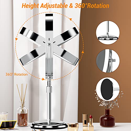 Touchfeel Lighted Vanity Makeup Mirror, 1X/7X Desk Magnification Mirror With 3 Color Lights, Double Sided Dimmable Led Tabletop Mirror With Rechargeable And Brightness Adjustable #TOP6