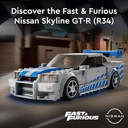 Lego 6426027 Speed Champions 2 Fast 2 Furious Nissan Skyline Gt-R (R34), Race Car Toy Model Building Kit thumb #1