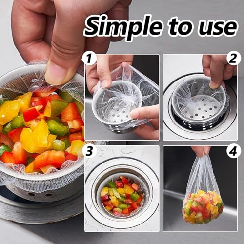 100 bolsas de malla para colador de fregadero de cocina miniatura 4