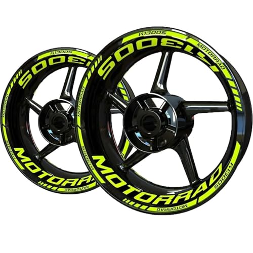 QYGGBD Pegatinas para Llantas Pegatina para Rueda Motocicleta para B&MW K1300S K 1300 S K 1300S, Calcomanía Reflectante Llanta Rueda, Pegatinas Rueda, Calcomanías Cubo Rueda Juego Completo