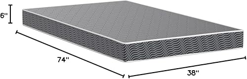 Miniatura 2 de AC Pacific Colchón de espuma de alta densidad resistente al agua de 6 pulgadas, fabricado en Estados Unidos con elegante tela transpirable acolchada