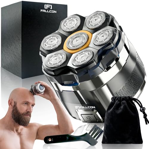 Imagen de Afeitadora Cabeza Hombre 7D 2026 XL Máquina Afeitar Cabeza 8500 RPM Alta Potencia Afeitadora PREMIUM 7 Cabezales Magnéticos Uso Seco y Húmedo Impermeable USB-C
