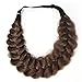 STHEJFB Braid Headband 2 Strands Messy Classic Chunky Plaited Wide Braids Elastic Stretch Quality Synthetic Braided Headband Women Girl Bohemian Hair Braid 65g (Chocolate)
