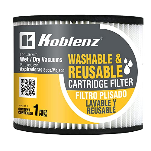Washable Cartridge Filter for 5-16 Gallon Wet-Dry-Blow Vacuum Tanks