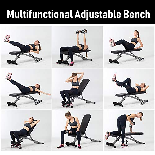 Leikefitness Adjustable Weight Bench Foldable Workout Exercise Bench With Automatic Lock For Upright Incline Decline And Flat Full Body Exercise (Gm5809(Black)) #TOP5