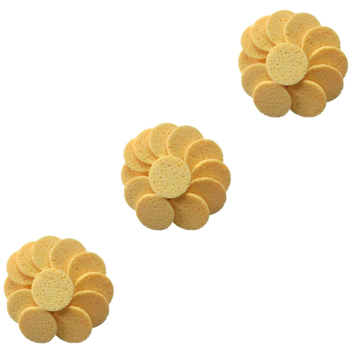 Didiseaon 60pezzi Spugne Struccanti Cellulosa Naturale Puff Per Pulizia Viso Morbide e Delicate Per Rimozione Trucco e Detersione Giornaliera Colore