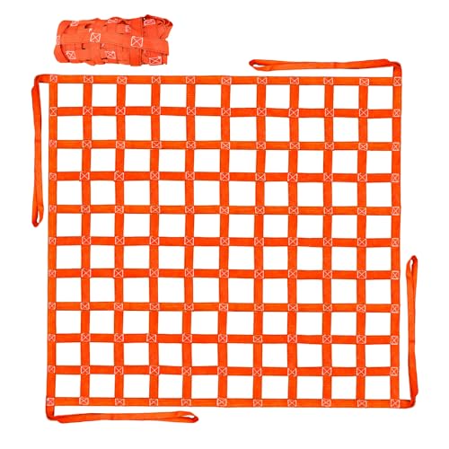 YATOINTO Cargo Lifting Net 4.92'x4.92', Lifting Net Straps for Hoist 1100lbs Load Capacity, Nylon Sling Hoisting Net 10-12CM Square Hole for Construction Rigging Moving Towing Hoisting Unloading