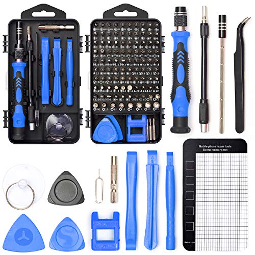 Sharden Precision Screwdriver Set, 122 In 1 Electronics Magnetic Repair Tool Kit With Case For Repair Computer, Pc, Cellphone, Game Console, Watch, Eyeglasses Etc (Blue)… #TOP25