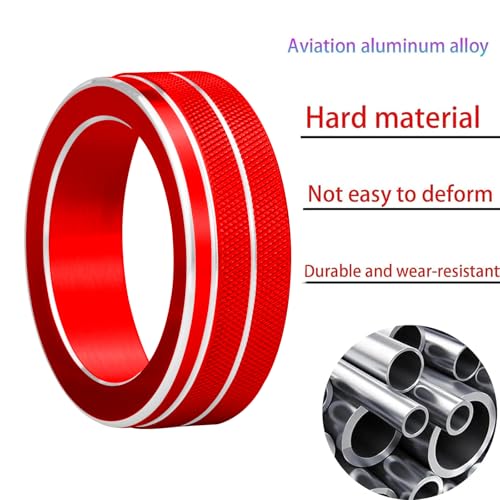 Image of for Toyota RAV4 /RAV4 Hybrid 2023 2024 2025 air Conditioning knob Cover, Start Button Cover Decorative Ring, Volume, Aluminum Alloy Decoration (RAV4, red)