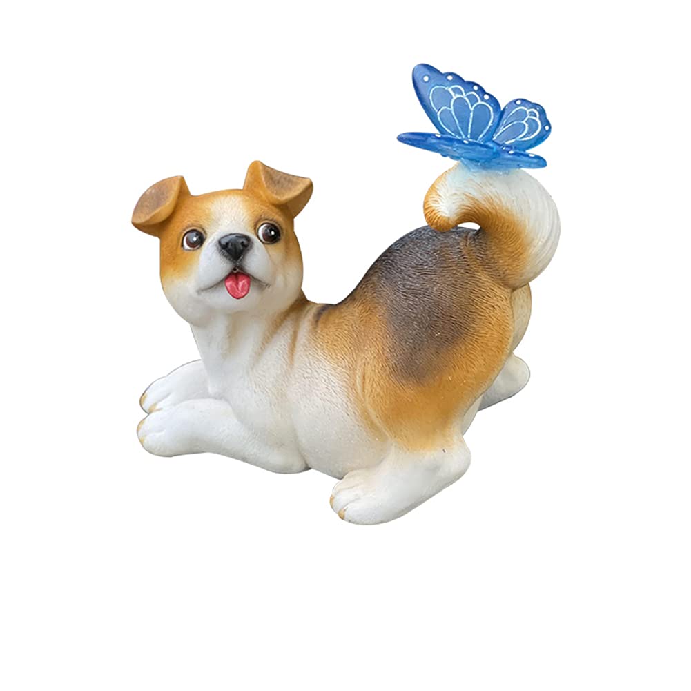 Lampe de Nuit de Jardin et Sculpture de Chien pour Déco de Balcon Extérieur