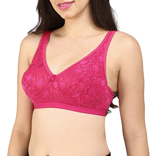 Image of Bralux C Cup Bra for Women Plus Size Lace Bra Non-Padded Wirefree Full Coverage Bridal Bra